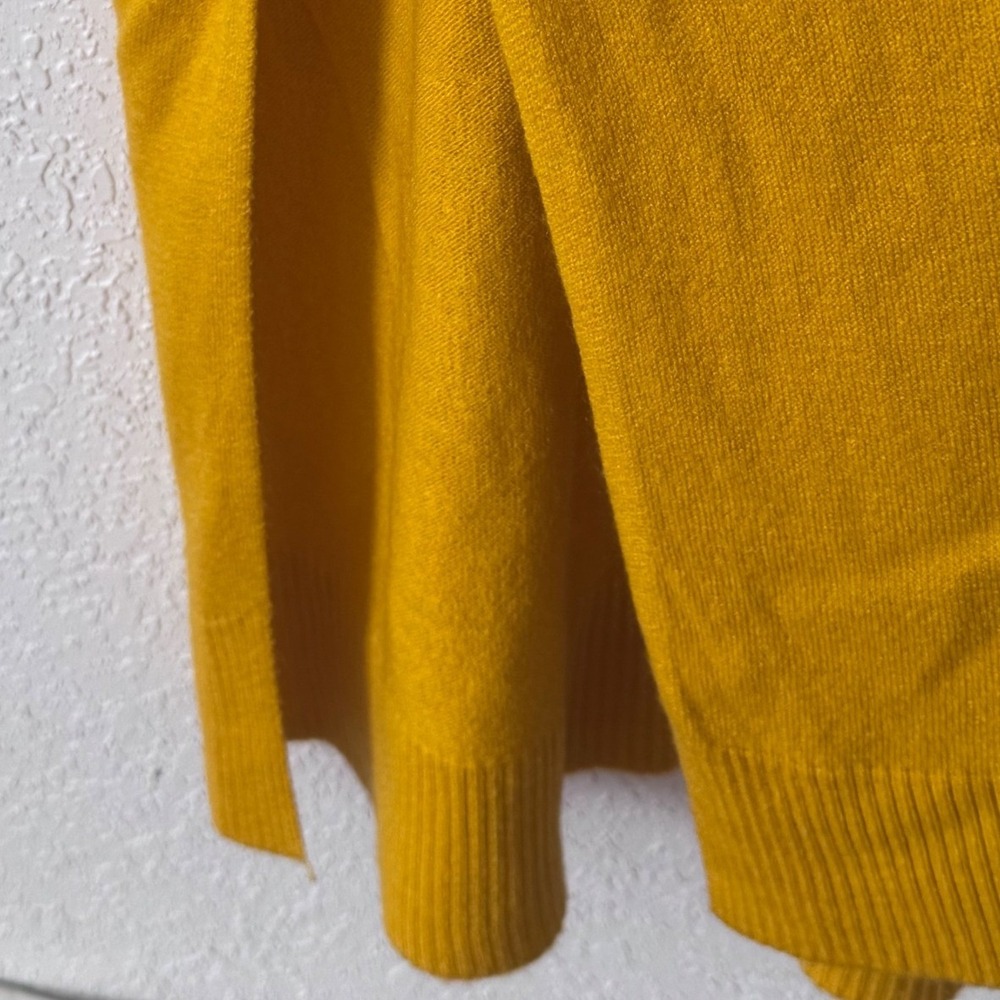 Ashley Stewart Womens Mustard Yellow Longline Duster Cardigan Sweater Plus 22/24 - Picture 2 of 7